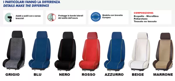 SCHEDA TECNICA COPRISEDILI EXTREME PROFESSIONAL MOD. E ; SU MISURA E NEI DIVERSI COLORI